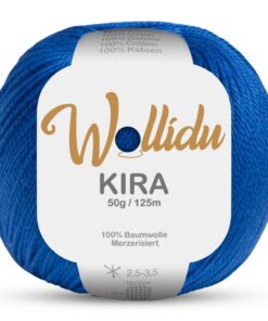 Wollidu Kira 100% Baumwolle zum Stricken und Häkeln - Dunkelblau - OEKO-TEX STANDARD 100 Wollidu Kira 100% Baumwolle -