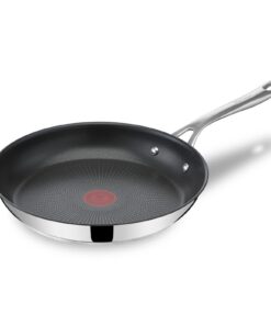 Tefal Jamie Oliver Cook's Direct Edelstahlpfanne Induktion 28 cm, Antihaftbeschichtung, Thermo-Signal, backofenfest, ede