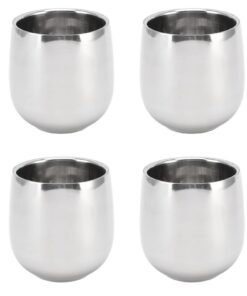 Risegun Edelstahl Kaffeebecher Doppelwandige Trinkbecher Set für Outdoor, Picknick und Party