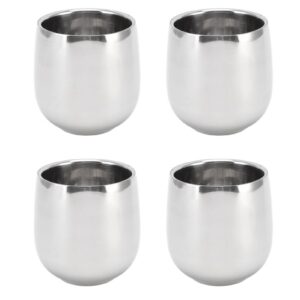 Risegun Edelstahl Kaffeebecher Doppelwandige Trinkbecher Set für Outdoor, Picknick und Party