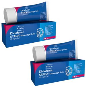 STADA Diclofenac Schmerzgel Forte 20 mg/g - Bei akuten Verletzungen und Muskelschmerzen - Doppelpack zum Sparpreis (2x 1