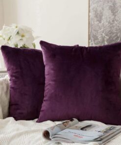 MIULEE Dekorativ Sofa Kissenbezug Set für Schlafzimmer und Wohnzimmer Lila 18x18 Inch