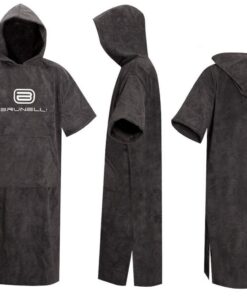 Brunelli Poncho Bademantel Handtuch für Schwimmen Kite Surfen Schwarz