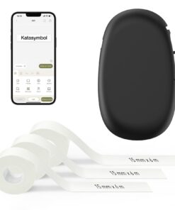 SUPVAN E10 Etikettendrucker - Wertepack mit 3 Rollen wasserfester Endlos-Etiketten (15 mm × 6 m/Rolle), ideal für Klein-