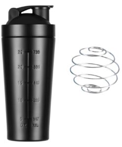 Elsrantor Protein Shaker, 750ml Edelstahl, Fitness Shakerbecher für Eiweiß- & Sportgetränke