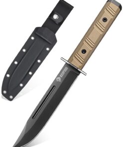 NedFoss BRAVE Outdoor Messer 17.2CM D2 Stahl für Outdoor-Enthusiasten in der Wildnis, Geschenkidee mit Kydex Scheide & G