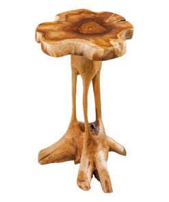 Riess Ambiente Natur Teak Beistelltisch für Wohnzimmer - im Stelzen Design - 70cm