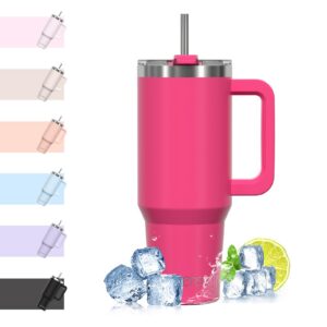 WATERSY Dunkelrosa Thermobecher 40oz Doppelwand Edelstahl Vakuum Kalte Heiße Getränke Thermal Tumbler Autobecher Trinkbe