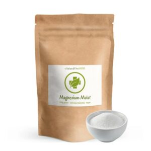 Magnesium Malat Pulver - Höchste Bioverfügbarkeit & Bioaktivität - Ohne Zusätze - Ideal für Vegane & Vegetarische -Perfe