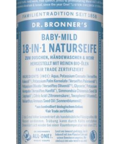 Dr. Bronners 18-in-1 Naturseife | Baby Mild ohne Duft | Organic mit Bio-Ölen | 240 ml