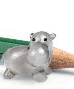 SIKORA 16XS Mini Glasfigur Nilpferd für Sammler und Sammlerinnen als Geburtstagsgeschenk | SIKORA 16XS Mini Glasfigur N