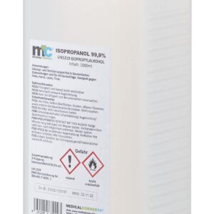 Medicalcorner24® Isopropanol 99,9% - Reinigungseinheit 1 Liter für Hygiene- und Reinigungsanwendungen
