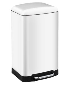 Ribelli Edelstahl Müleimer - 30 Liter - für Mülltrennung, Treteimer, Abfalleimer, Papierkorb, Mülltonne, Farbe: Weiss