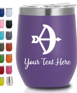 Qingxily Personalisierte Weinbecher mit Deckel für Frauen zum Muttertag Graviert mit Namen 40 Symbole Isolierte Geschenk
