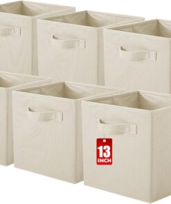 Powerking Aufbewahrungsbox Organizer fürs Büro und Zuhause, faltbar, 33 x 33 x 33 cm, Beige