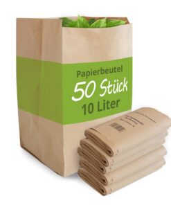 Hypafol Bio-Papiermüllbeutel - 50 Stück | Kompostierbare braune Beutel für Biomüll, biologische Abfälle & mehr | Plastik