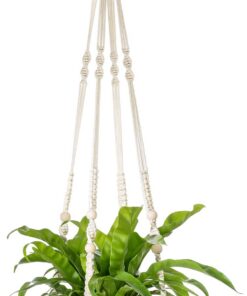 Mkono 43 Zoll Makrame Pflanzenaufhänger groß für bis zu 12 Zoll Topf | Perfekt für Indoor und Outdoor | Boho Dekor | Elf