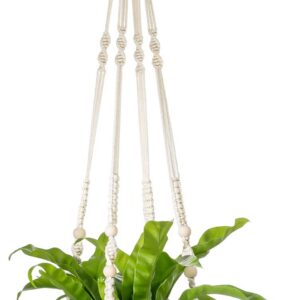 Mkono 43 Zoll Makrame Pflanzenaufhänger groß für bis zu 12 Zoll Topf | Perfekt für Indoor und Outdoor | Boho Dekor | Elf