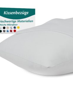 Kissenbezug 40 x 80 - Mikrofaser Oeko-TEX Zertifiziert - Weich & Atmungsaktiv - Hypoallergen Waschbar - 2er Set - Grau