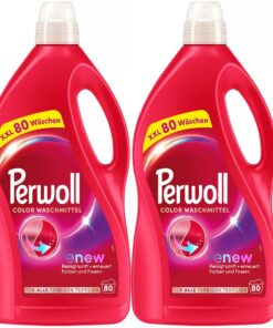 PERWOLL Color Waschmittel 160 - Sanfte Reinigung für farbige Textilien - Dreifach-Renew-Technologie - 2 x 80 Waschladung