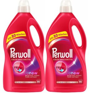 PERWOLL Color Waschmittel 160 - Sanfte Reinigung für farbige Textilien - Dreifach-Renew-Technologie - 2 x 80 Waschladung