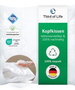 Kopfkissen 80x80 VERDA, orthopädischMade in Germany, 100% nachhaltig Kopfkissen 80x80 VERDA, höhenverstellbar für alle