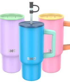 SHO XL Tumbler - Isolierte Edelstahl Wasserflasche für Eiskaffee und Reisebecher, Winterblau, 900ml, 24 Std. Kalt, 12 St