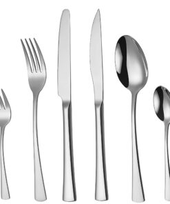 Deleca Edelstahl Besteckset 6 Personen Harmony - Spülmaschinenfest, Tafelbesteck für Haus/Party/Restaurant - Silberbeste