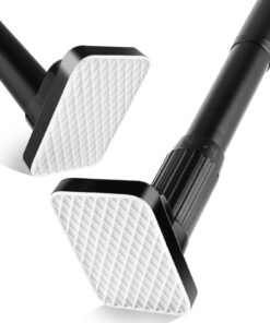 Gardinenstange ohne Bohren - Teleskopstange für Vorhänge, 110-250cm Länge, 33mm Durchmesser, Schwarz - Belastbar bis 50k