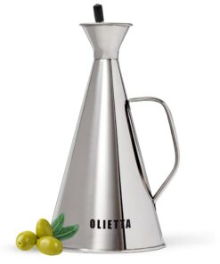 Olietta Auslaufsichere Olivenölflasche Edelstahl 750 ml Leicht zu Reinigender Trophöulfillungsflasche