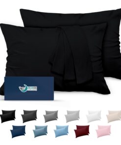 Kissenbezug 40 x 80 Schwarz 2er Set - Weich & Oeko-Tex Zertifiziert | Dreamzie