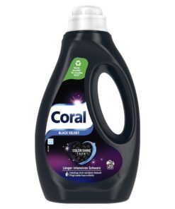 Coral Black Velvet Waschmittel: 20 Waschladungen,IDEAL für delicates Kleidungsstückerleuchtendes Schwarz bei 20 Waschlad