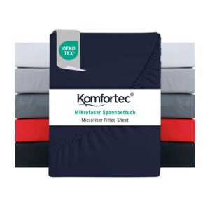 Kомfortec Mikrofaser Spannbettlaken 90x200 cm – Weiches Spannbetttuch mit Rundumgummi – Hautfreundlich & Pflegeleicht –