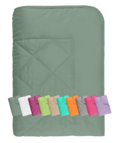 Nplus Eins Sommerdecke - dünn und leichtig - ideal für Kühl-Schlafen - Camping, Outdoor, Garten - 135x200 cm - Salbei 11