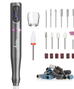 Auriox Elektrische Nagelfeile Fräser für Gelnägel, Kabellos, USB Wiederaufladbare, 25000u/min, 3 Geschwindigkeitsstufen