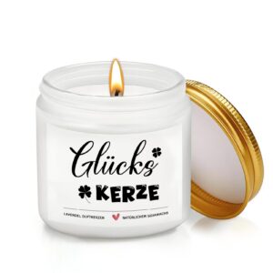 Duftkerzen mit Gravur zum Geburtstag für Frauen | Glücks Kerze für Geschenke von Mama und Freundin | Weihnachtsgeschenk