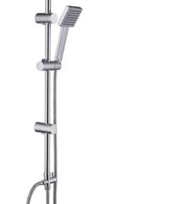 JOHO Edelstahl Duschsystem für moderne Badezimmer decendenter Stil | JOHO Chrom Duschset mit Überkopfbrause für bequeme