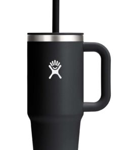 HYDRO FLASK Travel Tumbler 709ml Edelstahl Doppelwandige Vakuumisolierung Black verschließbarer Press-In-Strohhalmdeckel