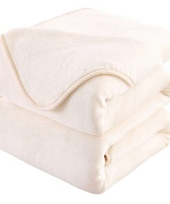 HOZY Warme Kuscheldecke 230x270cm Beige, flauschig für Sofa und Bett, perfekt zur Entspannung und Wärme bei der Couch-An