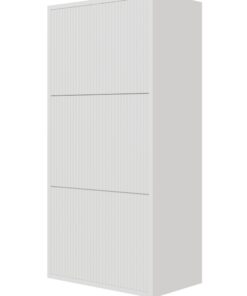 Selsey Weißer Schuhregel Schuhschrank für 12 Paar Schuhe mit 50 cm Breite und 3 Klappen | Selsey Veldio Schuhregal in W