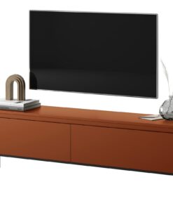 Selsey Bemmi 150 cm TV-Lowboard TV-Schrank für moderne Räume mit Ziegelrot Lack und Metallbeinen