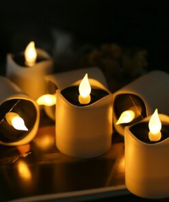 Solar Kerzenlichter, Flammenlose Kerzen LED Outdoor für Valentinstag und Hochzeit (Warmweiß) Solar Kerzenlichter, 6er-
