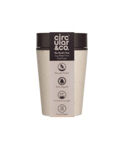 Kaffeebecher Circular & Co weiß/schwarz 227 ml OS trendiges Design für aktive Frauen und Männer zum Trinken on-the-go