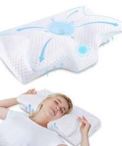 HOMCA Orthopädisches Memory Foam Nackenstützkissen für HWS - Ergonomisch, ideal für Rücken-, Seiten- und Bauchschläfer,