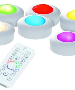 Northpoint LED Spots Schranklicht RGBW 6er-SetDimmbar Timerfunktion Fernsteuerung Batterien Inklusive Ambientebeleuchtun