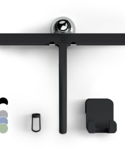 GÜTEWERK Duschabzieher Set schwarz 28 cm breit ohne Bohren