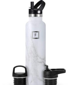 Edelstahl Trinkflasche mit Doppelwandiger Isolierung - Für Sport und Fitness - Auslaufsichere Thermosflasche 500ml - BPA