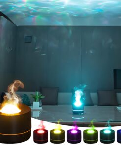 Flammen Aroma Diffuser - Duftlampe für Zuhause und Büro mit Automatischer Abschaltfunktion und 7 Farben LED Projektionsd