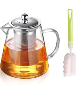 550ml Borosilikatglas Teekanne mit Abnehmbarem Siebeinsatz für Losen & Blühenden Tee - Spülmaschinenfest