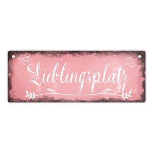 Lieblingsplatz Metallschild rot(dekoratives Blechschild für deinen Lieblingsplatz)